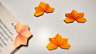 How to make beautiful Bookmark Maple leaf craftpaper craft [upl. by Akirat895]