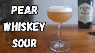 A PERFECT Summer Whiskey Sour  Pear Whiskey Sour Cocktail Recipe [upl. by Blakely]