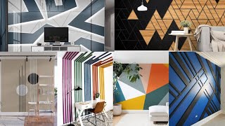 Geometric Wall Painting Design  Accent Wall  Wall Decorating ideas [upl. by Albie509]