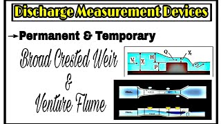 discharge measurement devices specially broad crested weir venturi flume Hydraulic Engineering [upl. by Lsil]