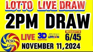 PCSO LOTTO 2PM LIVE DRAW TODAY NOVEMBER 112024 [upl. by Harwell180]