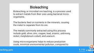 What is bioleaching part1 [upl. by Ube]