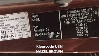 Hyundai ix35 kleurcode autolak U8N HAZEL BROWN [upl. by Yanahs]