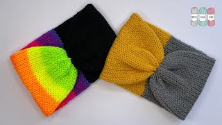 Easy Cinched Headband  No Waste Yarn Needed  Circular Knitting Machine Tutorial [upl. by Gottlieb]