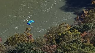 Base jumpers at Bridge Day 2024 [upl. by Odlopoel]