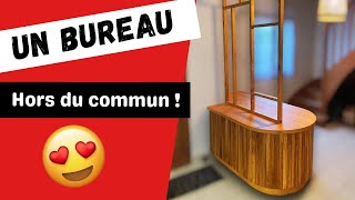 Bureau arrondi moderne et design en chêne avec claustra [upl. by Castora]