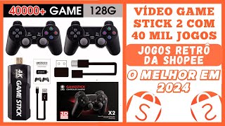 Vídeo Game Stick 2 Com 40 Mil Jogos Retrô Em 4k da Shopee é Bom Mesmo console [upl. by Aiceled646]