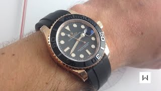 Rolex Oyster Perpetual YachtMaster 116655 Rose Gold Luxury Watch Review [upl. by Lashar]