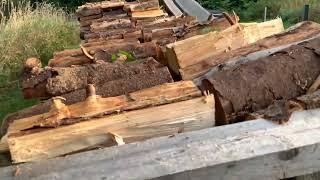 Softwood all stacked Woo Hoo firewood softwood hardwood [upl. by Naashom]