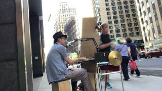 CANT HELP FALLING LOVE WITH YOU Covered by Funny Tombow on Broadway in New York Cityat May 26 [upl. by Eniamahs]