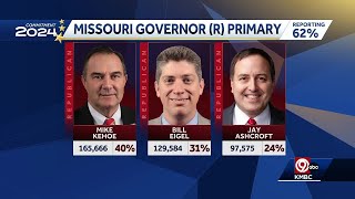 Live election updates Mike Kehoe Crystal Quade lead primary races in Missouri governors race [upl. by Warrick578]