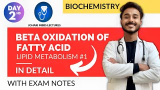 beta oxidation of fatty acid biochemistry  fatty acid oxidation pathway  fatty acid metabolism [upl. by Notxam]