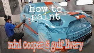 Mini cooper s paint to gulf livery [upl. by Zeeba]