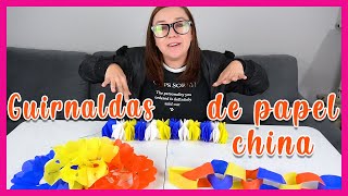 COMO HACER GUIRNALDAS DE PAPEL CHINA  CADENAS DE PAPEL  DECORACIÓN PARA FIESTAS [upl. by Rehptsirhc]