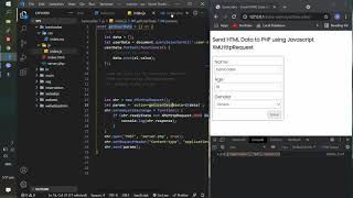 HTML Data to PHP using Javascript XMLHttpRequest [upl. by Lurette]