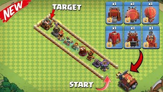 Max Level Siege vs Straight Line Defense Formation  Clash of Clans [upl. by Hollyanne236]