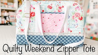 Quilty Weekend Zipper Tote  TUTORIAL [upl. by Adni]