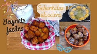 Recette   Schankalas alsaciens  beignets de carnaval [upl. by Seltzer]