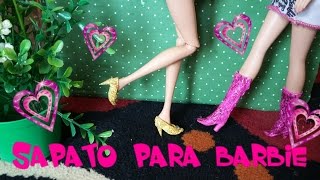 DIY COMO FAZER SAPATOS PARA BARBIE [upl. by Aracal]