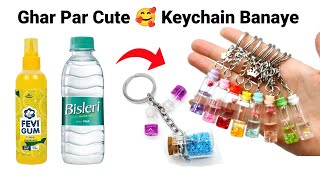 How to make Keychain at homeHomemade bottle KeychainDIY Gift Keychainbts KeychainCute Keychain [upl. by Haimaj632]