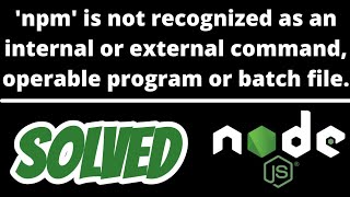 npm is not recognized as internal or external command SOLVED in node js [upl. by Odlanar506]