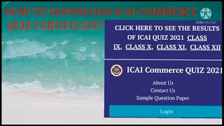 DOWNLOAD YOUR APPRECIATION CERTIFICATE OF ICAI COMMERCE QUIZ 2021shorts [upl. by Magnus143]