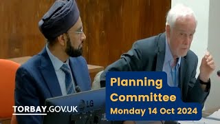 Torbay Council Planning Meeting 14 Oct 2024 [upl. by Anillehs]