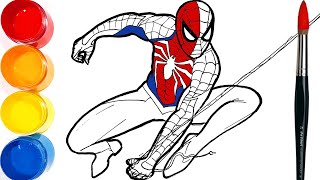 How to draw SPIDERMAN Drawing and Coloring Pages  Tim Tim TV [upl. by Nevai]