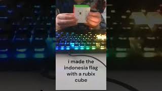 Making the Indonesia flag rubixcube cubing [upl. by Nihcas681]