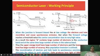 Lecture 107  Semiconductor Laser  Construction and Working Principle  Dr Mohan L Verma [upl. by Jobey]