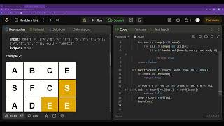 Word Search  Leetcode Python [upl. by Summons]