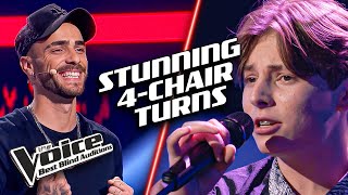 Amazing FourChair Turn Blind Auditions on The Voice [upl. by Lawford157]