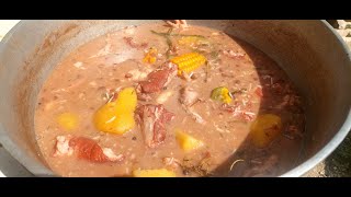 JAMAICAN RED PEAS SOUP WITH PIGTAIL amp CHICKEN FOOT FEET cooking jamaican food love [upl. by Esidnac932]