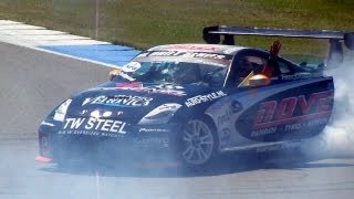 Tim Coronels Nissan 350Z drift amp burnout demo  Gamma Racing Day 2013 720p HD [upl. by Comstock]