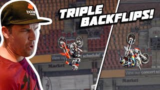 Worlds First Triple FMX Backflips In Competition [upl. by Fitts]