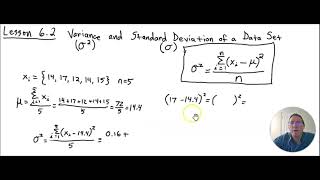 Lesson 62  Using Sigma Notation for a Sum to Calculate the Population Variance [upl. by Fina234]