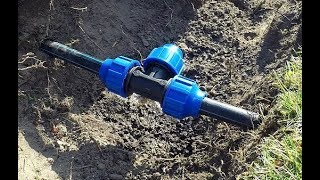 TVerbinder in PERohr einsetzen  Gartenbewässerungsanlagenerweiterungsdurchführaktion [upl. by Aillicec]