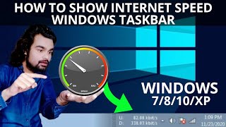 How to show internet speed windows taskbar windows 7810Xp  internet speed meter for pc [upl. by Annael624]