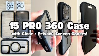 MagSafe 360 Case for iPhone 15 Pro from Tieszen  with Clear  Privacy Screen  Lens Covers [upl. by Harrad]