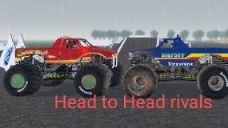 monster truck race Snake Bite Vs BigFoot [upl. by Ocihc]