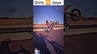 GIRLS VS BOYS BIKE STUNT RIDER 🏍️🙀🥰  shorts bikegirl boyrider motovlog wheelies [upl. by Coates]