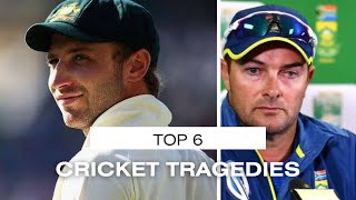 Top 6 Tragic Cricket Incidents That Shook the World  Untimely Deaths amp Careers Cut Short [upl. by Eniamor805]