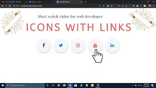 Create Footer with Social Media Icons amp Links in HTML CSS in Hindi [upl. by Llahsram240]