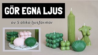 Gör egna ljus hemma  testar nya ljusformar [upl. by Ahsenid]