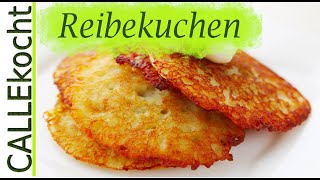 Knusprige Reibekuchen selber machen  Omas Rezept für Kartoffelpuffer [upl. by Haeli]