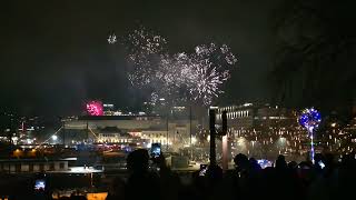 New Years Fireworks Display  New Years Eve in Oslo  Aker Brygge  Visit Oslo  Life in Norway [upl. by Seidel496]