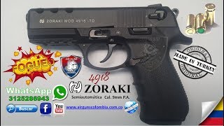 Pistola de fogueo Zoraki 4918 9mm│WhatsApp 3125286943│Airguns Colombia [upl. by Ecarret367]