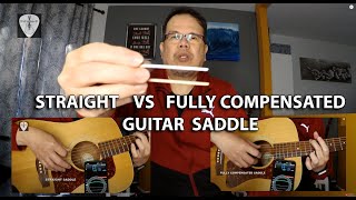 Guitar Saddle Compensated vs Straight Comparison in Intonation  EdwinE [upl. by Mina]