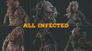 The Last of Us Part 2  All Infected Character Models with Intro Cutscenes and Fights Showcase 4K [upl. by Baal]