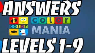 COLORMANIA Answers Level 1 to Level 9  Gameplay amp Review iPhone iPad iOS Android [upl. by Tegirb]